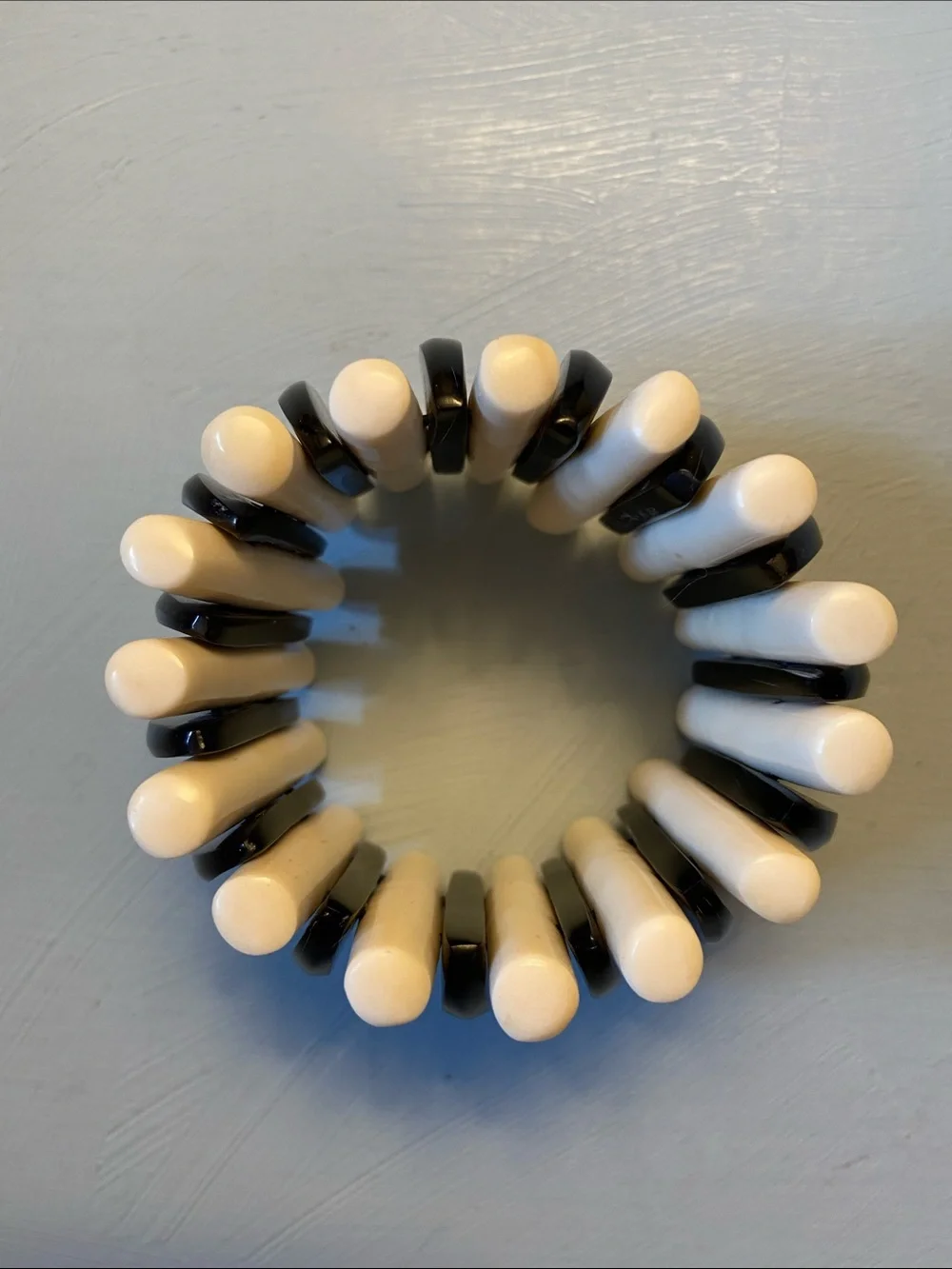 Vintage Italian Black & White Statement Stretch Bracelet